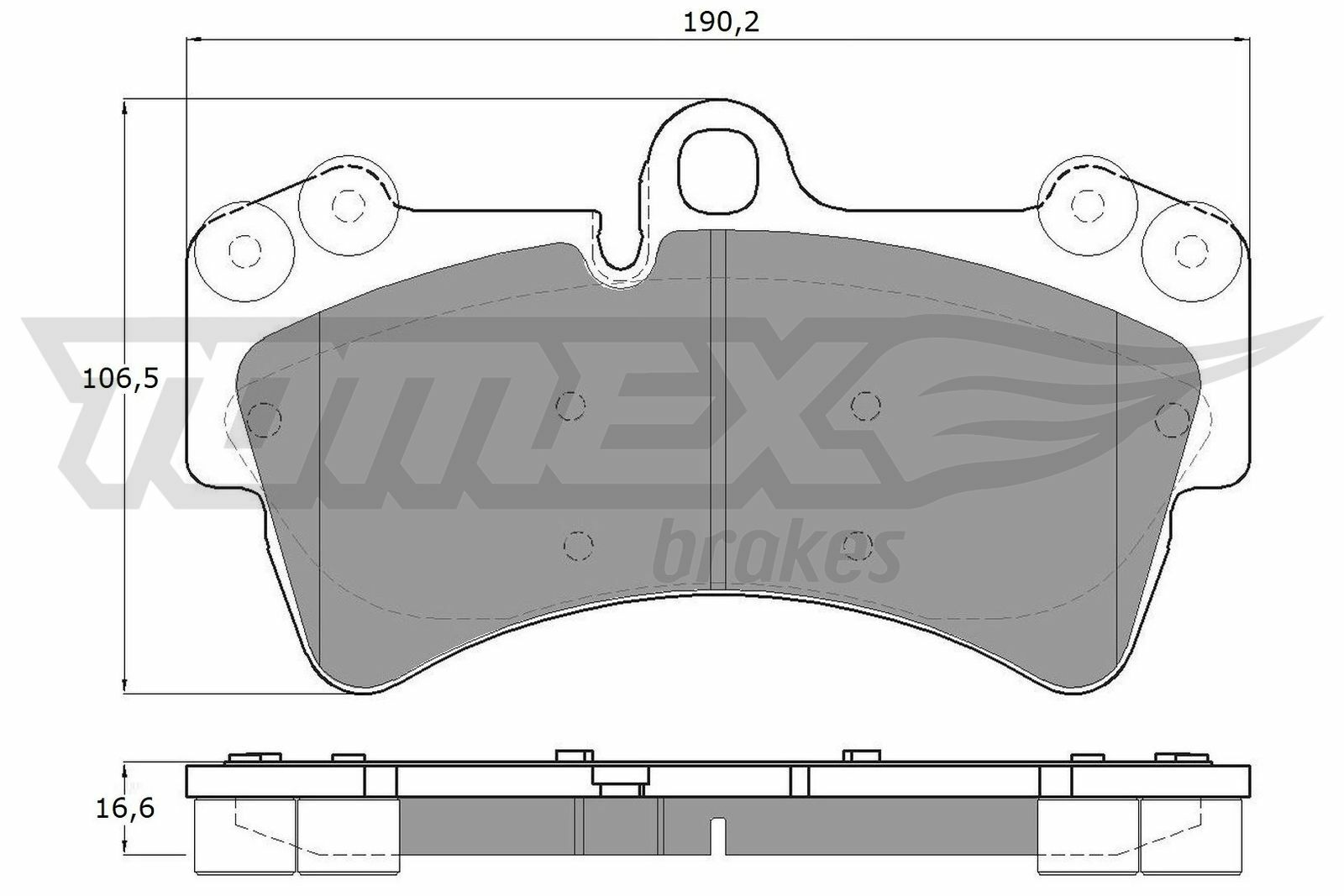 Sada brzdových destiček, kotoučová brzda TOMEX Brakes